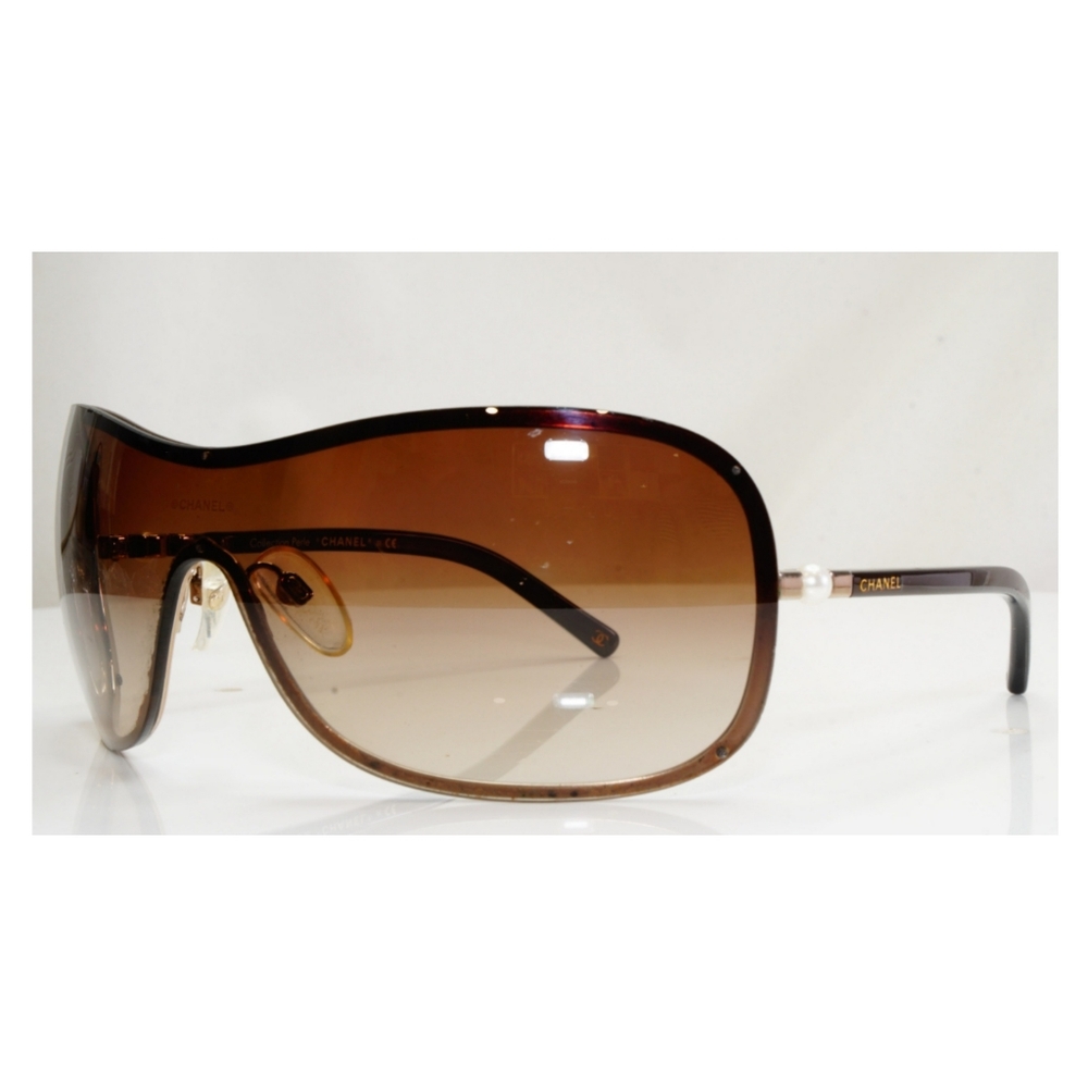 Authentic Chanel Bronze/Pearl/Goldtone Sunglasses